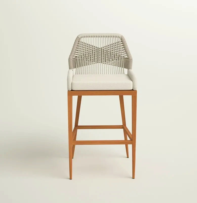 US Furnishing Indoor and Outdoor Waterproof Hand-Crafted Stool, Counter Height Stool Bar Chair Home Back Dining Chair Comfortable Simple and Beautiful Counter Chair Twill/ Plaid