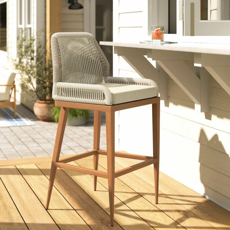 US Furnishing Indoor and Outdoor Waterproof Hand-Crafted Stool, Counter Height Stool Bar Chair Home Back Dining Chair Comfortable Simple and Beautiful Counter Chair Twill/ Plaid