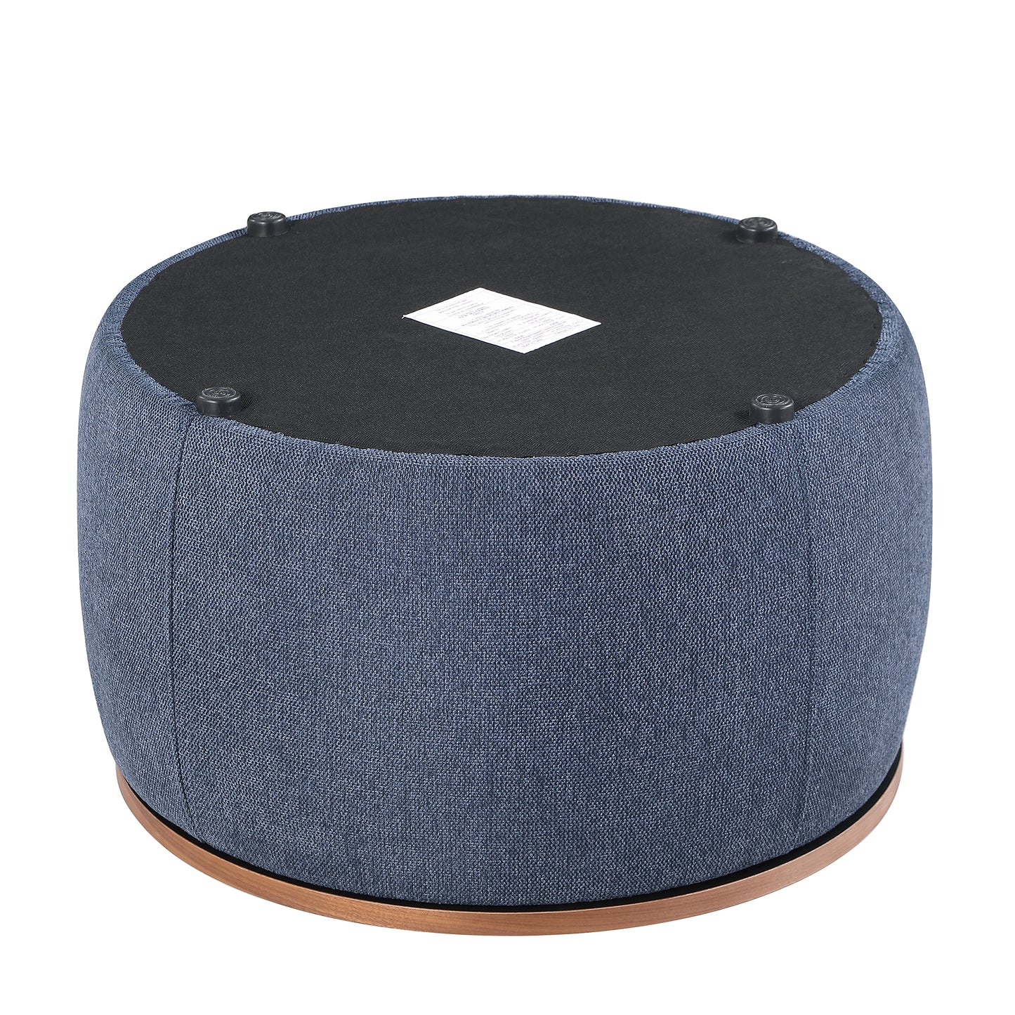 US LVING New Modern Round Storage Ottoman with Wooden Lid,Circle Ottoman Handmade Ottoman Coffee Table,End Table & Footstool for Living Room