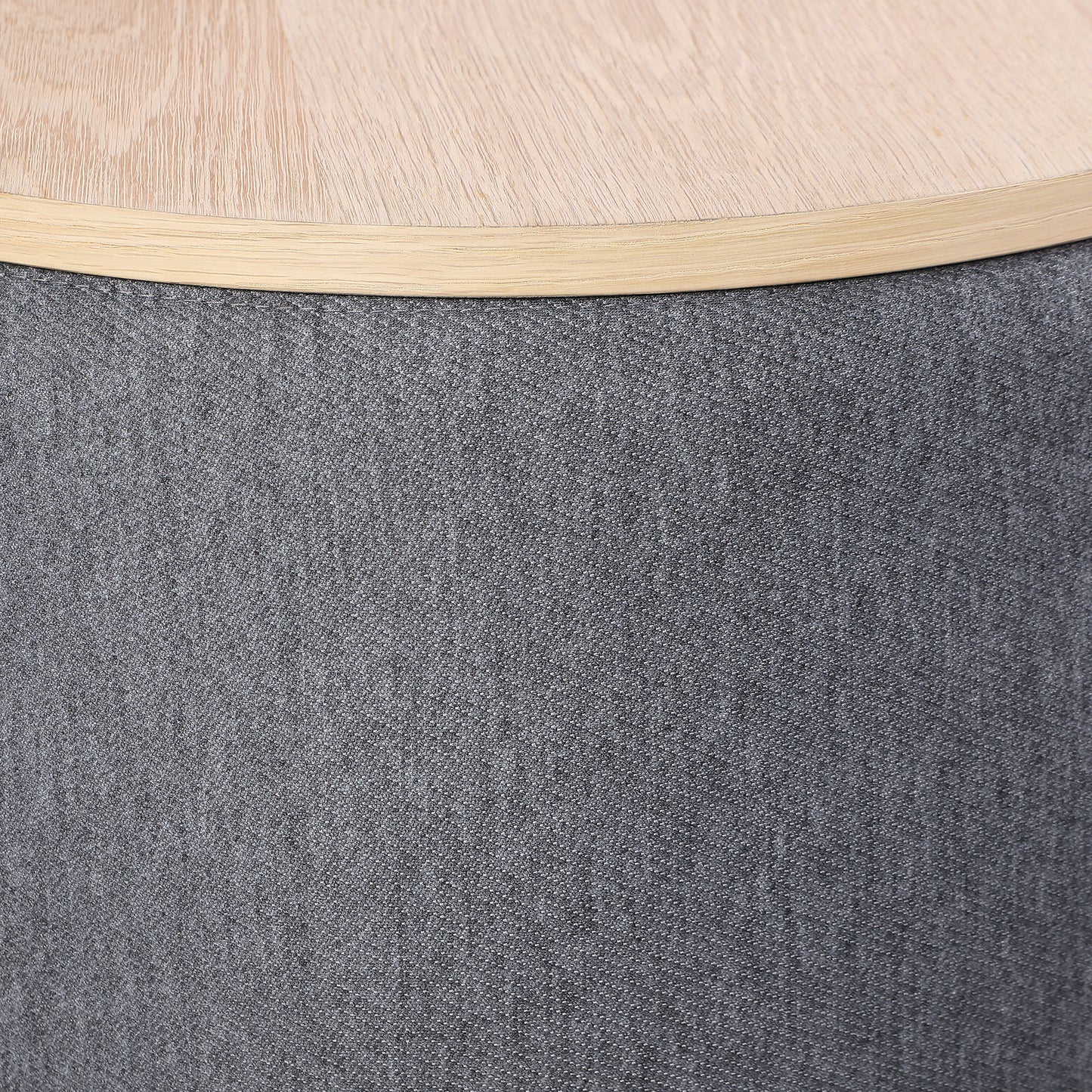 US LVING New Modern Round Storage Ottoman with Wooden Lid,Circle Ottoman Handmade Ottoman Coffee Table,End Table & Footstool for Living Room