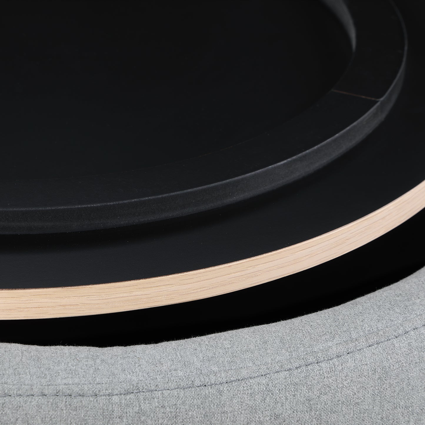 US LVING New Modern Round Storage Ottoman with Wooden Lid,Circle Ottoman Handmade Ottoman Coffee Table,End Table & Footstool for Living Room