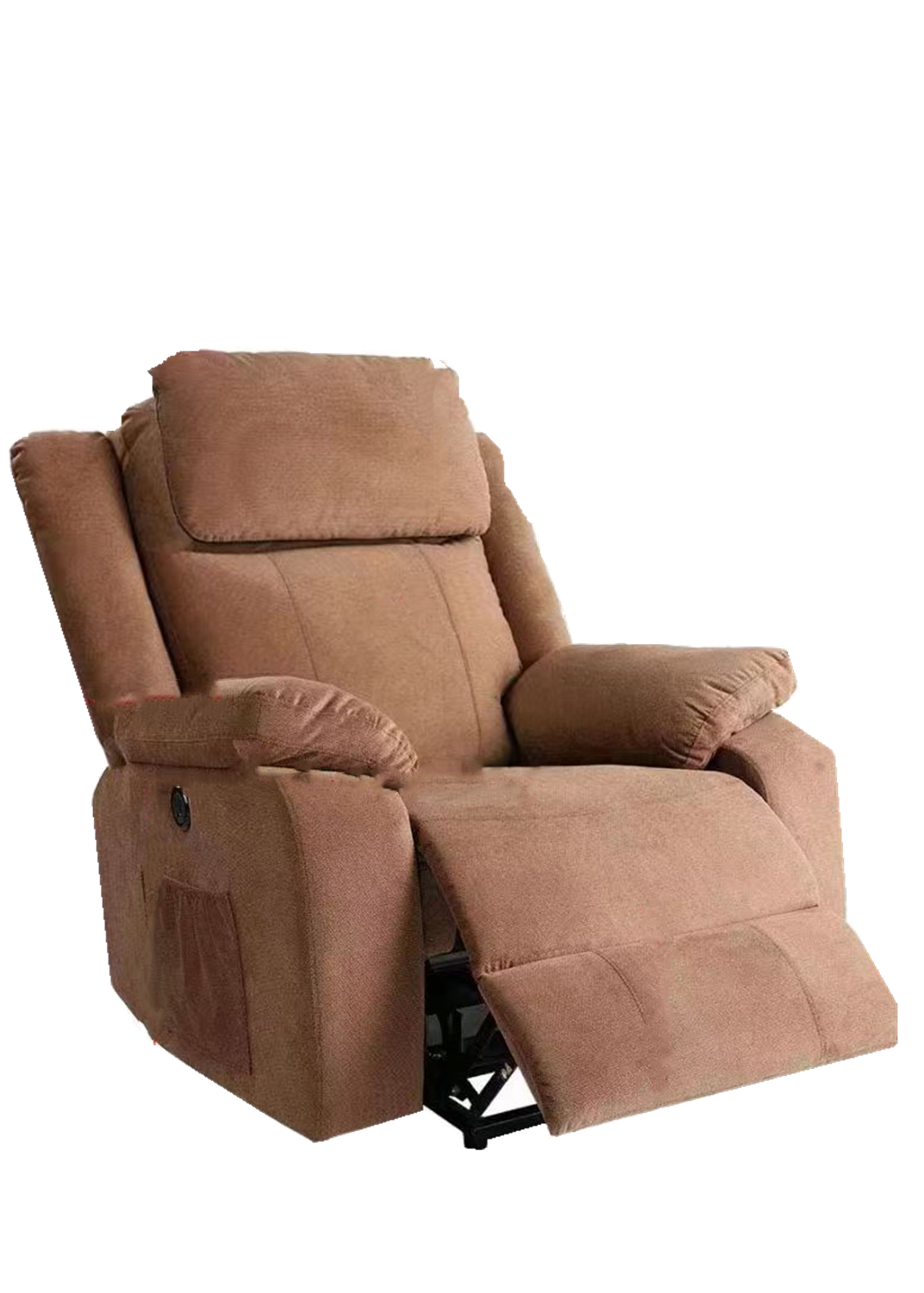 UFE Power Lift Recliner with Massage and Heat Therapy Electric Recliners for Elderly Linen Fabric Single Sofa, Soft Living Room Chair Home Theater Lounge Seat, 30×37×42 inch (Brown/Gray)