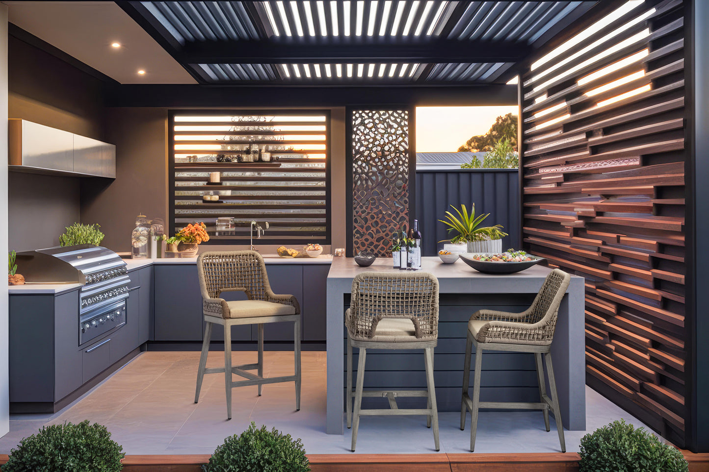 US Furnishing indoor Outdoor Weatherproof Bar Stools, Bar Stool 25' Counter Height and 30'Bar Height Brown/Light Gray